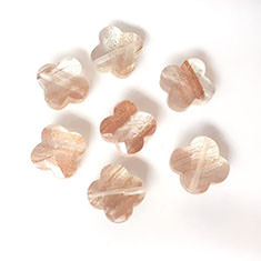 Facet kralen klaver 14mm Crystal rose gold gestreept