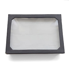 Sieraden display vitrine voor 12 ringen zwart/wit