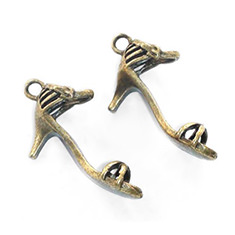 Hanger sandalen met hakje brons
