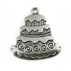 Hanger grote taart met vier lagen antiek zilver