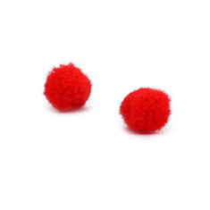 Pompoms 8mm Red - 100 stuks